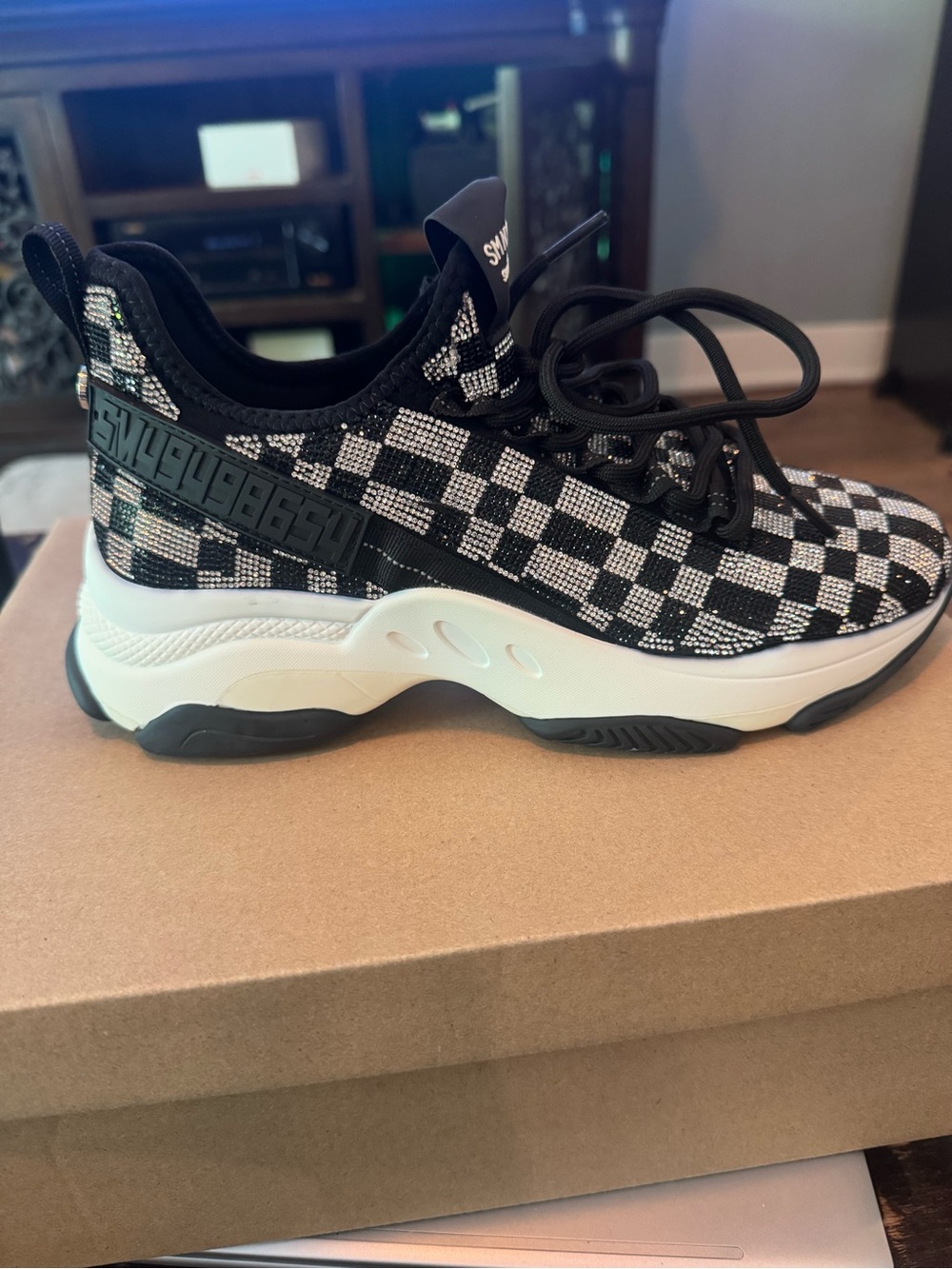 Steve Madden Black and Silver MAXIMA-R Sneakers NWT